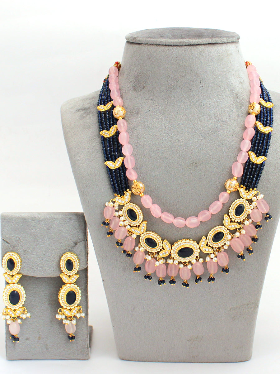 Arisha Layered Necklace Set-Blue