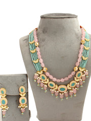 Arisha Layered Necklace Set-Pastel Blue