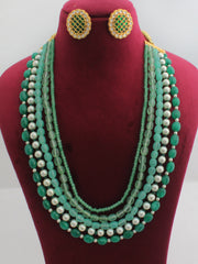 Deepali Layered Necklace Set-Mint Green