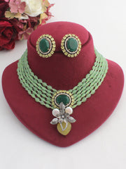 Sushmita Necklace Set- Mint Green