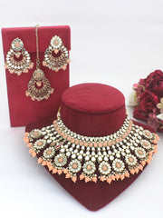 Ziya Necklace Set-(Golden)Peach