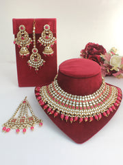 Azeen Necklace Set - Hot Pink