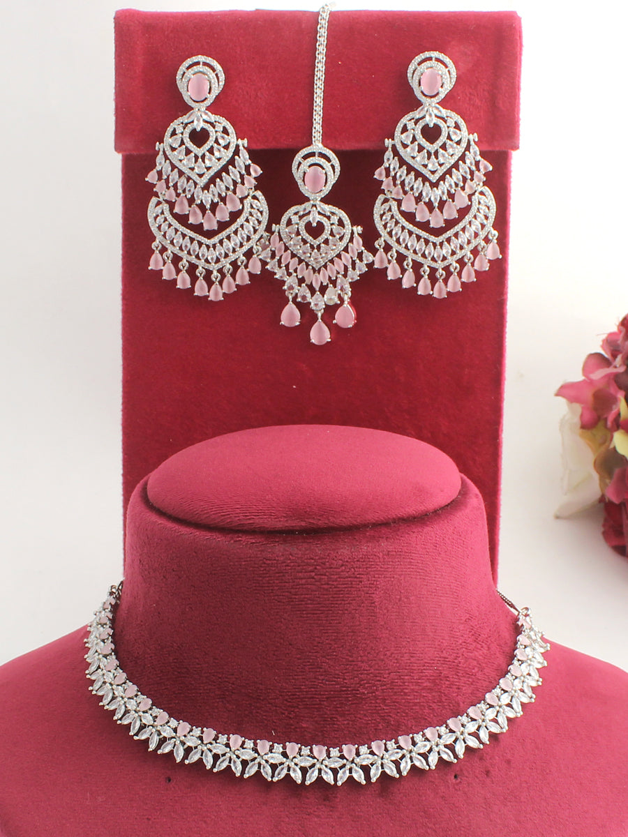 Noor Necklace Set - pastel Pink
