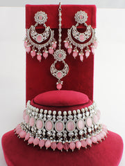 Akansha Necklace Set-Pastel Pink 