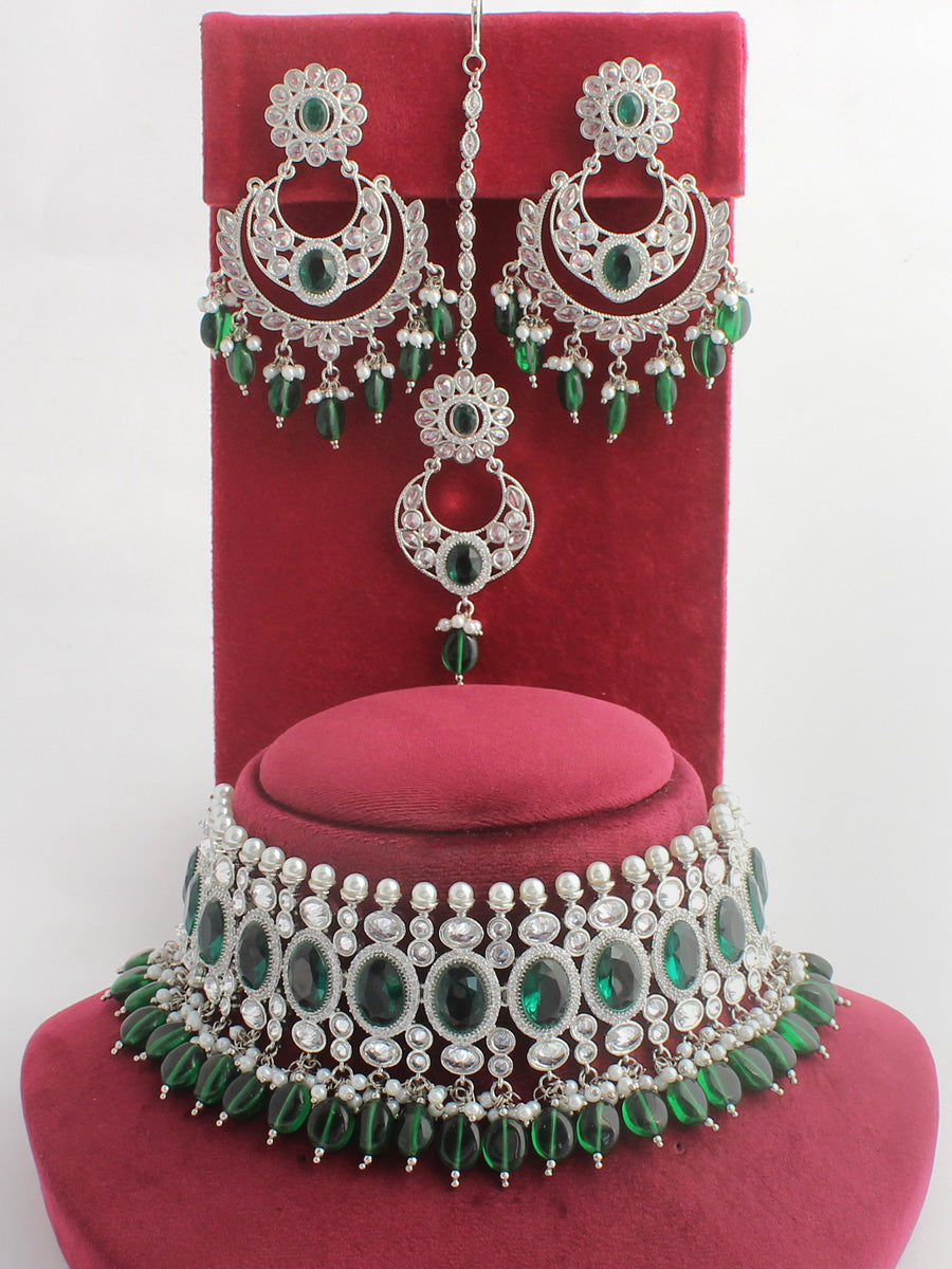 Akansha Necklace Set-Green