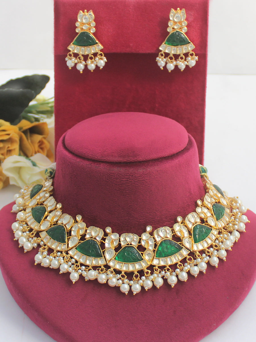Pranshi Necklace Set-Green