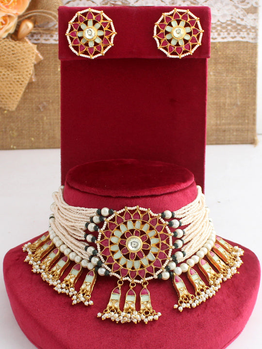 Mugdha Necklace Set-Multicolor