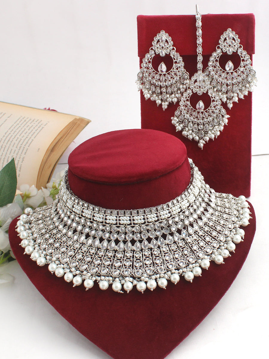 Shamita Necklace Set-Silver