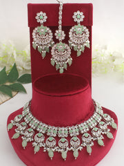 Devyanshi Necklace Set-Mint Green
