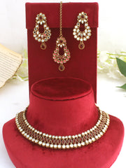 Rupal Necklace Set-Maroon