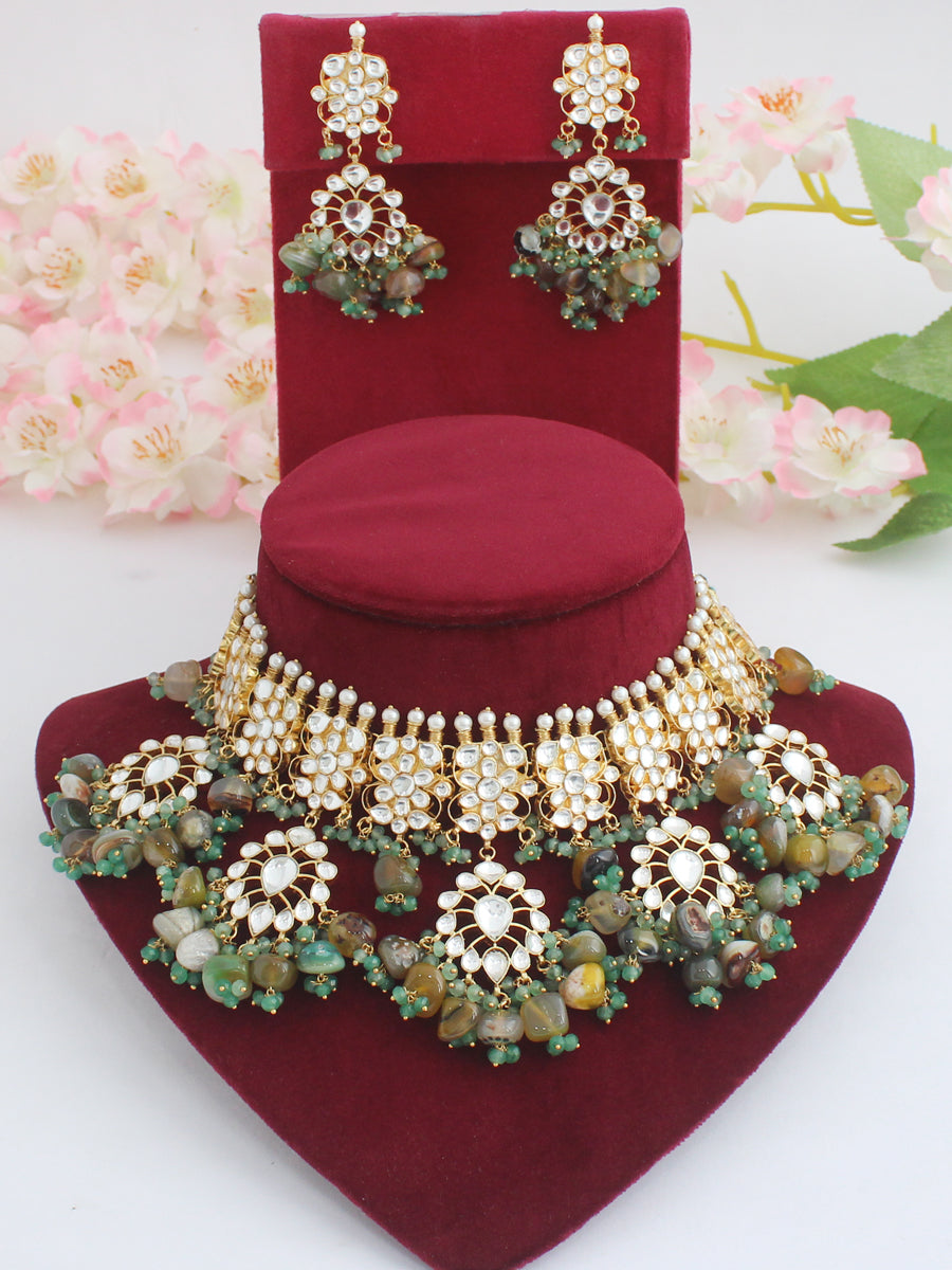 Shefali Necklace Set-white