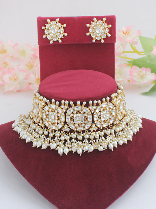 Shumaira Necklace Set-White
