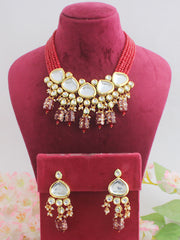 Netra Necklace Set-Maroon