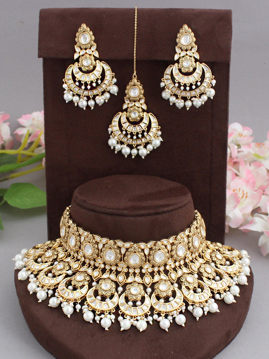Rajasthan Necklace Set-White