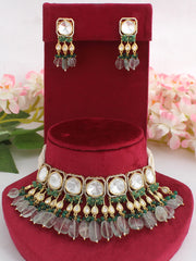 Parineeti Choker Necklace Set-Mint Green