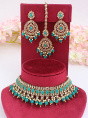 Riyaaz Necklace Set-Rama Green