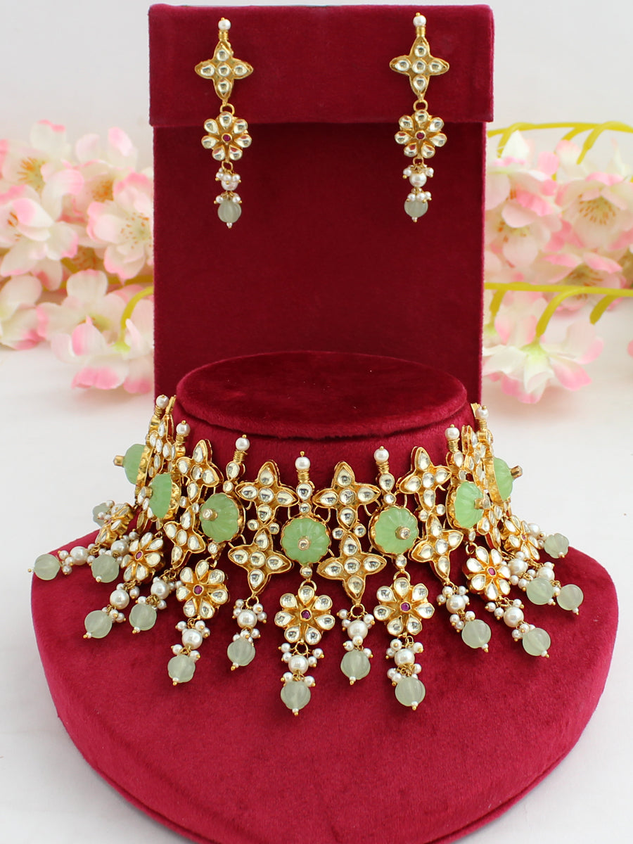 Ashita Necklace Set-Mint Green