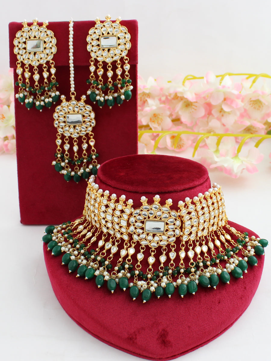 Simran Necklace Set-Green