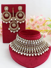 Krutika Necklace Set-White