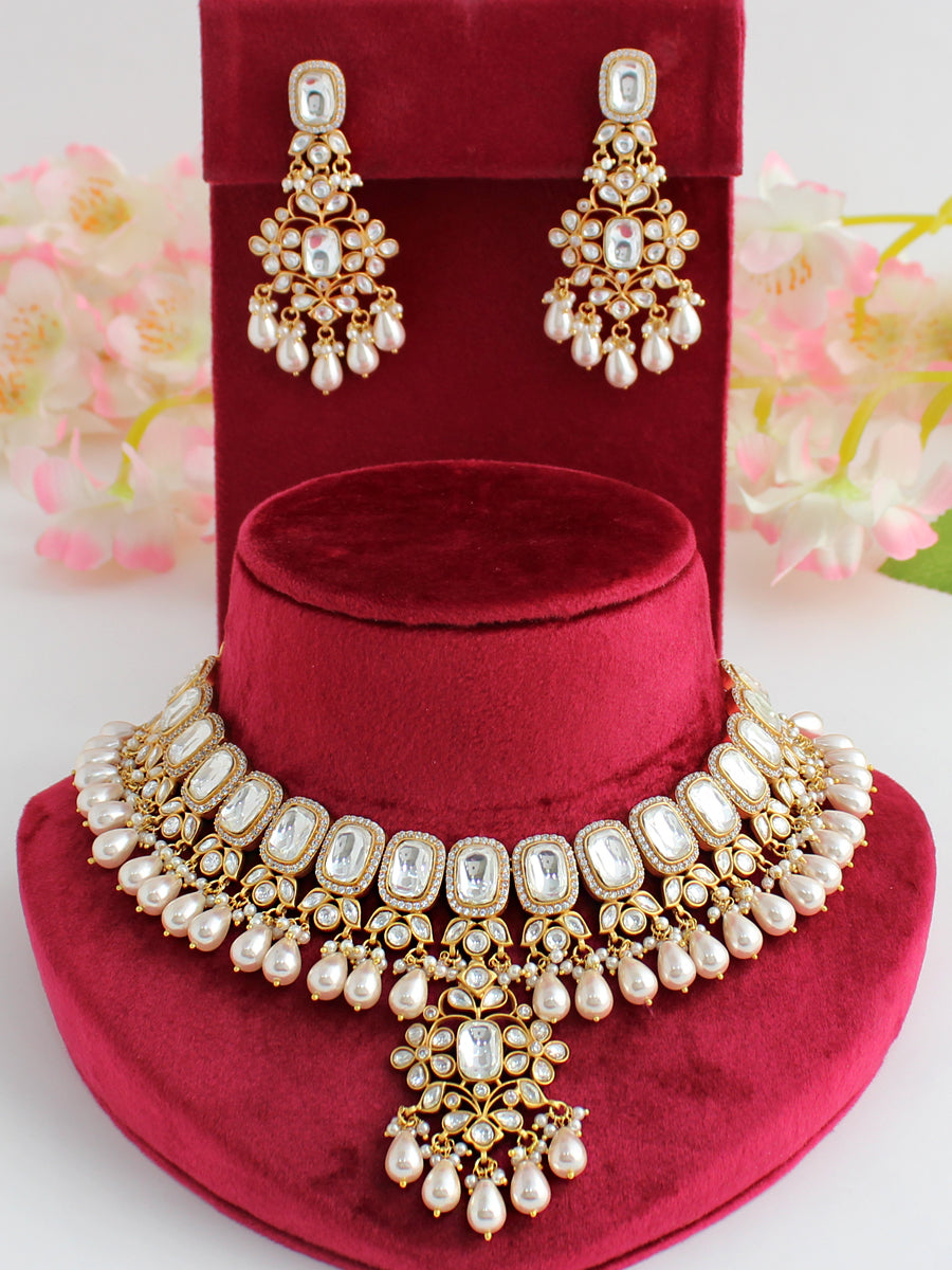 Amritsar Necklace Set-White