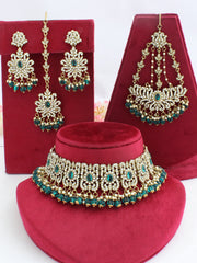 Nargis Necklace Set-Rama Green