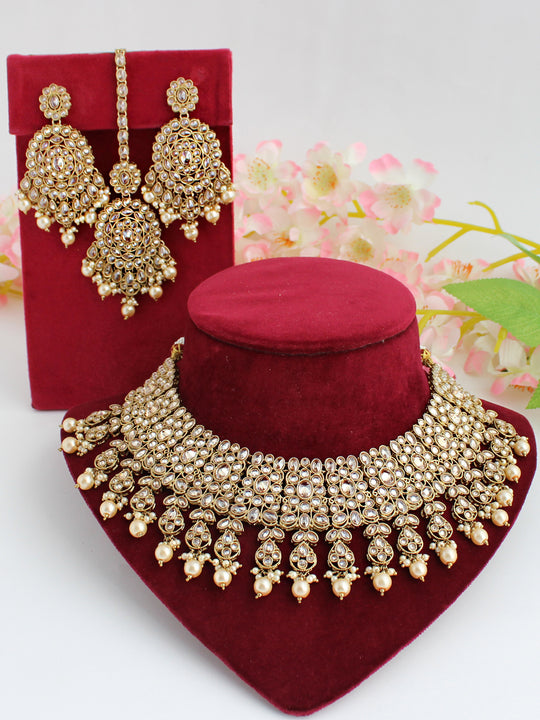 Nivanshi Necklace Set-Golden