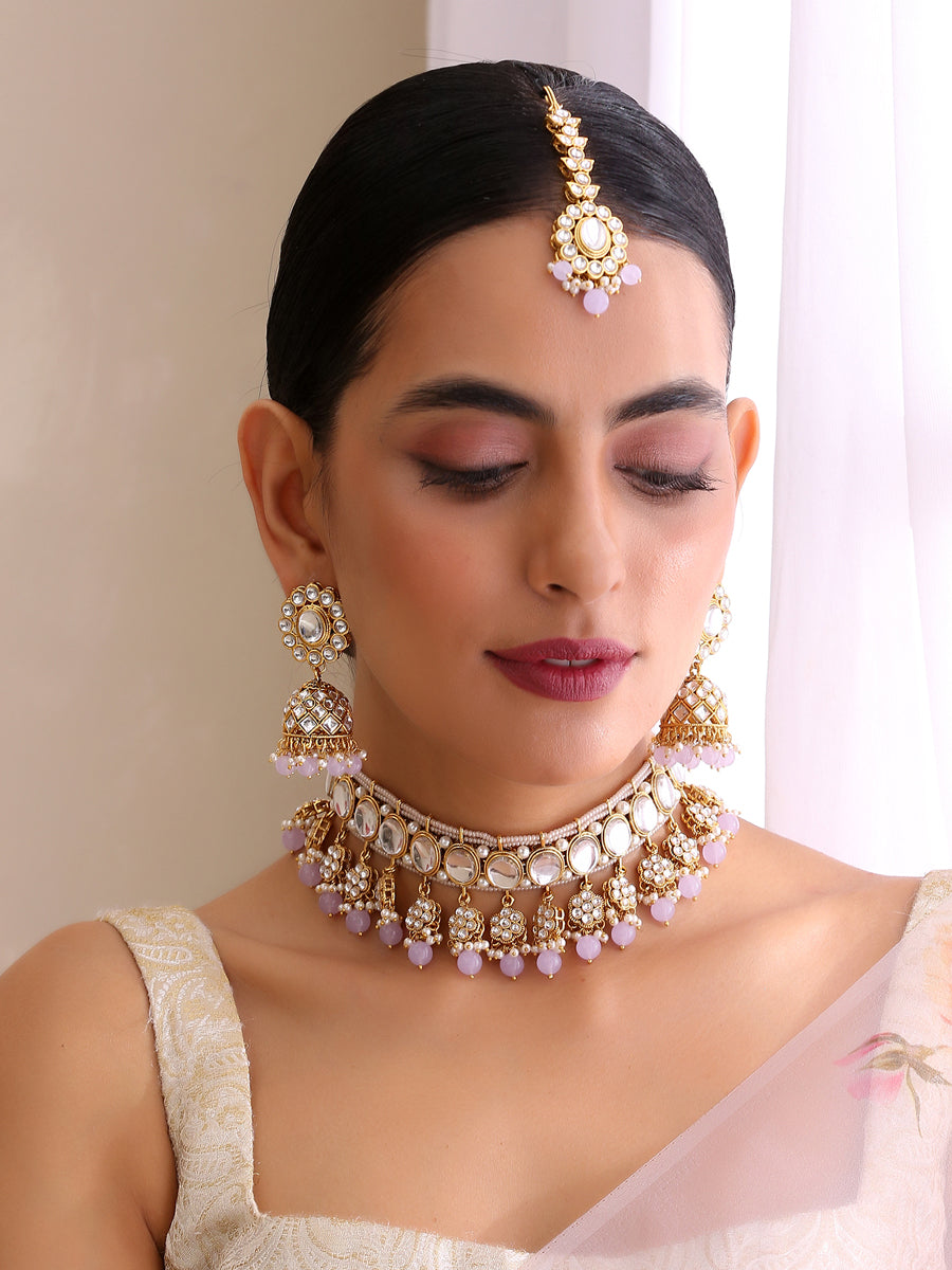 Madiha Kundan Choker Necklace Set