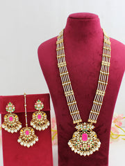 Madiha Long / Ranihaar Necklace Set-Multicolor