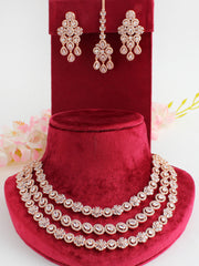 Shanaya Layered Necklace Set-Rose Gold