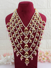 Mehar Layered Necklace-Pastel Pink