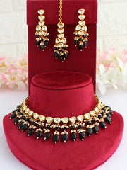 Bhavya Necklace Set-Black