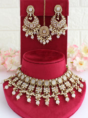 Rubina Choker Necklace Set-Ivory