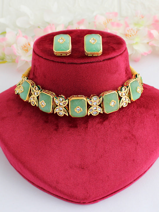 Pragati Necklace Set - Mint Green