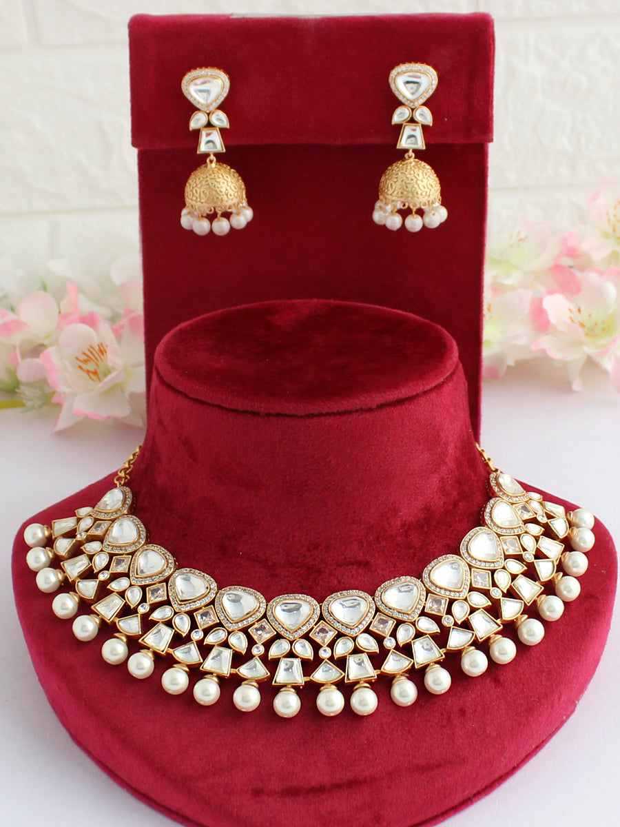 Kashmir Necklace Set-Golden