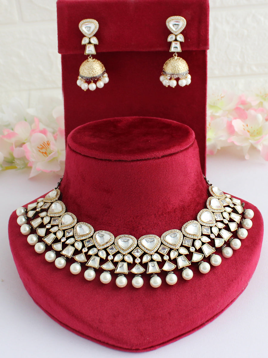 Kashmir Necklace Set-Metallic