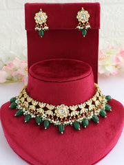 Rohini Choker Necklace Set-Green