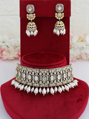 Delhi Choker Necklace Set-Metallic