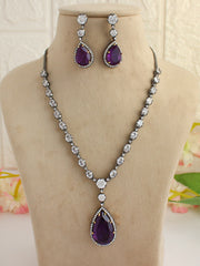 Fariha Necklace Set-Purple