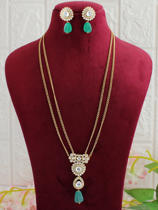 Mahi Long Necklace Set-Green