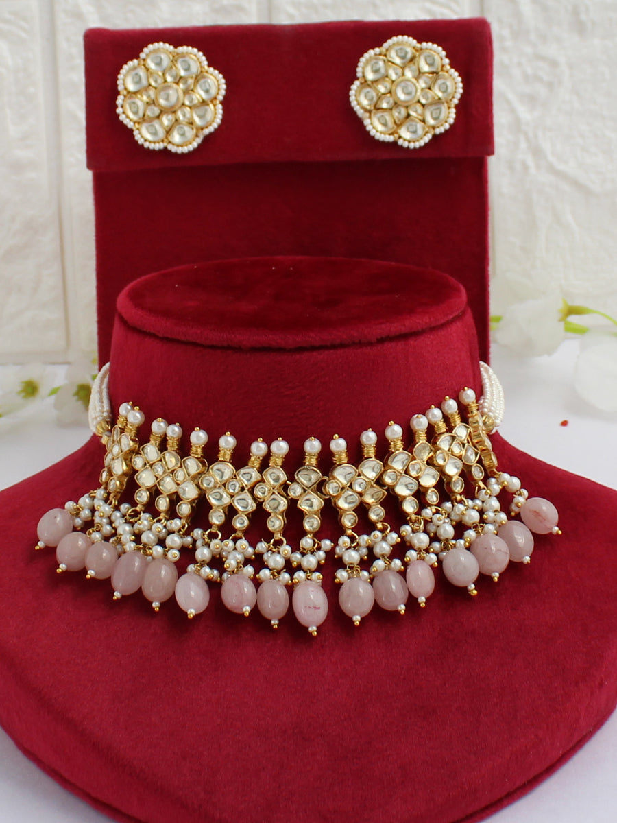 Ashima Necklace Set-Pastel Pink