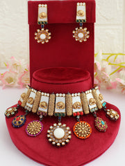 Meenakshi Choker Necklace Set-Multicolor