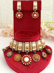 Meenakshi Choker Necklace Set-Multicolor