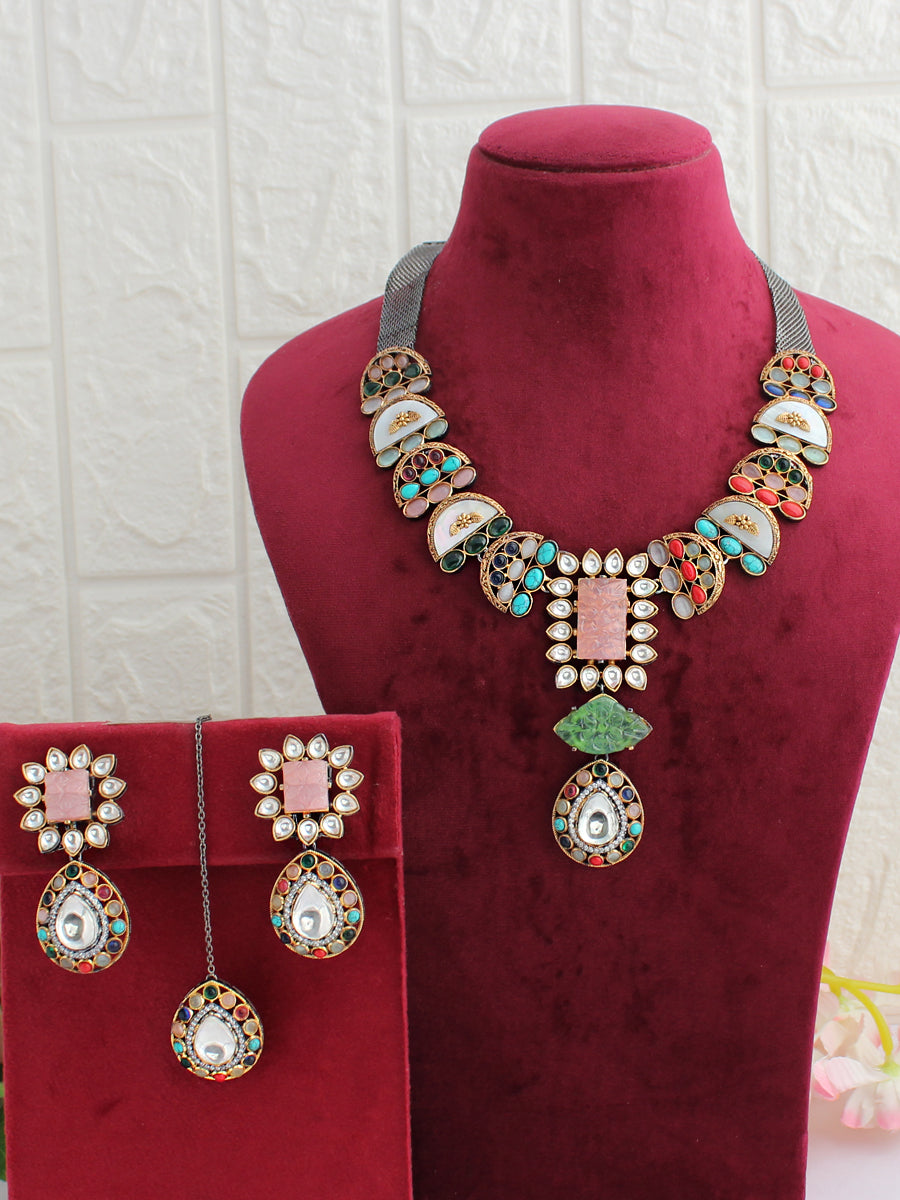 Gulbahar Necklace Set-Multicolor