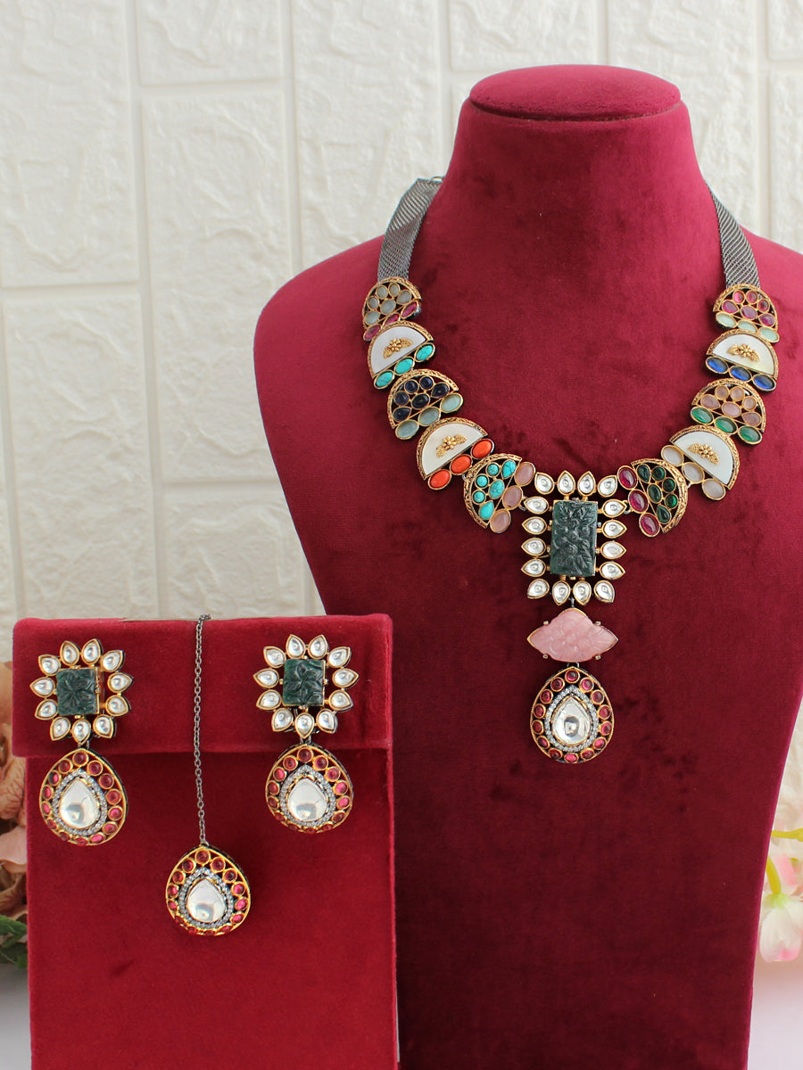 Gulbahar Necklace Set-Multicolor
