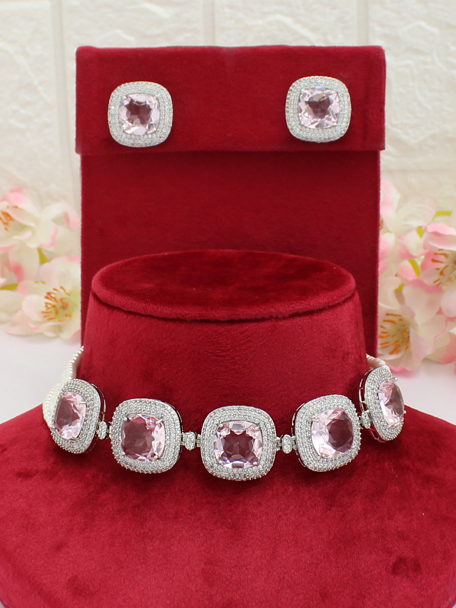 Aizawl Necklace Set-Pink