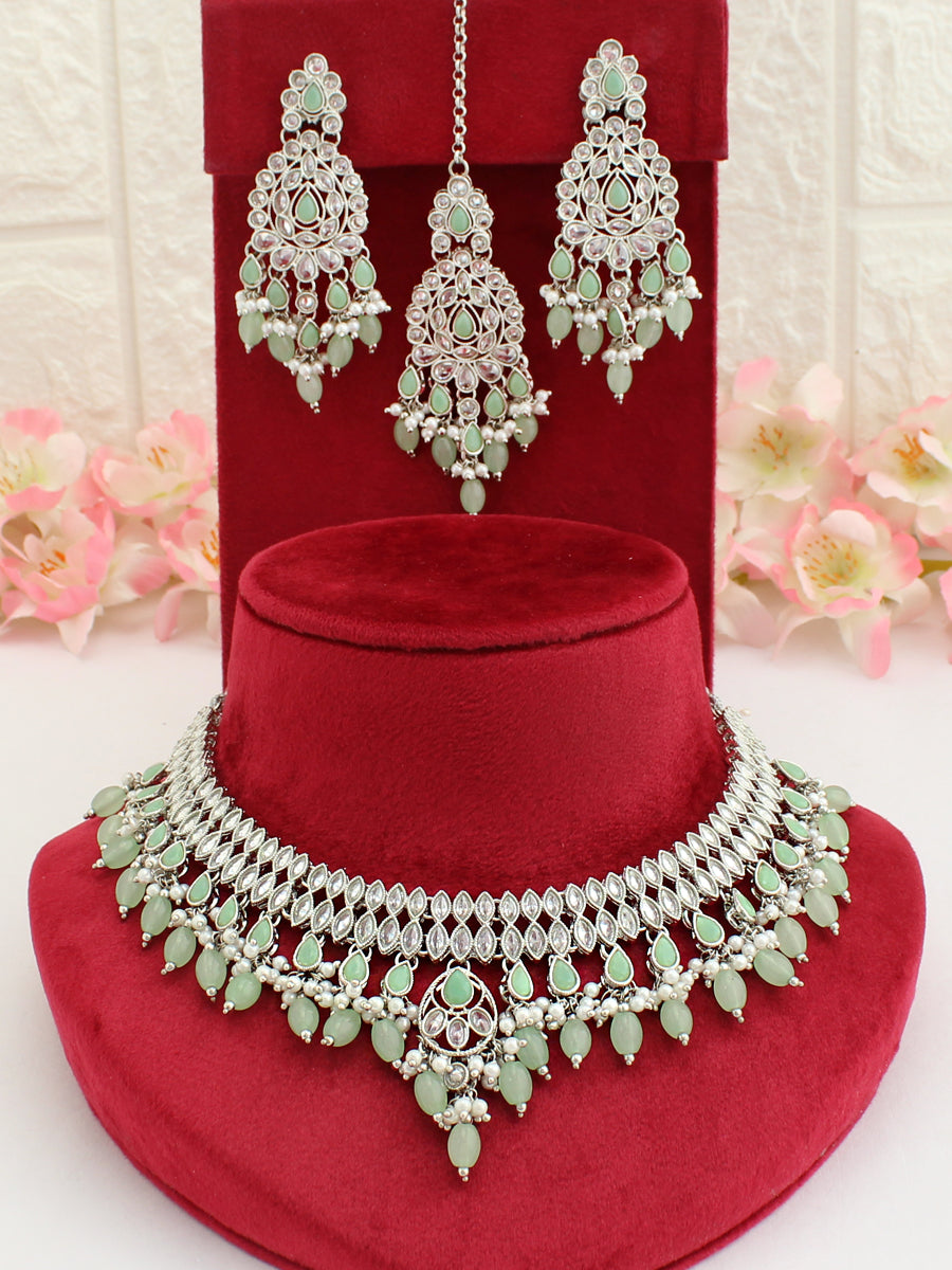 Shiza Necklace Set-Mint Green