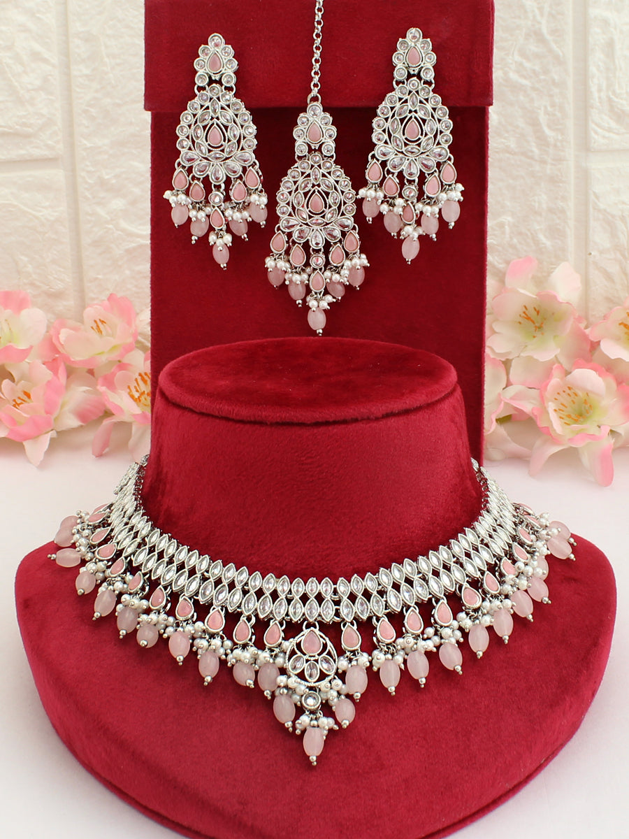 Shiza Necklace Set-Pastel Pink