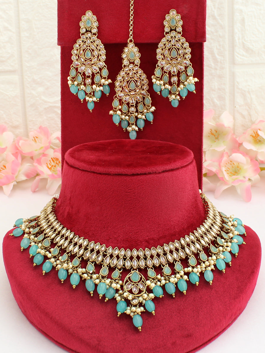 Shiza Necklace Set-Pastel Blue