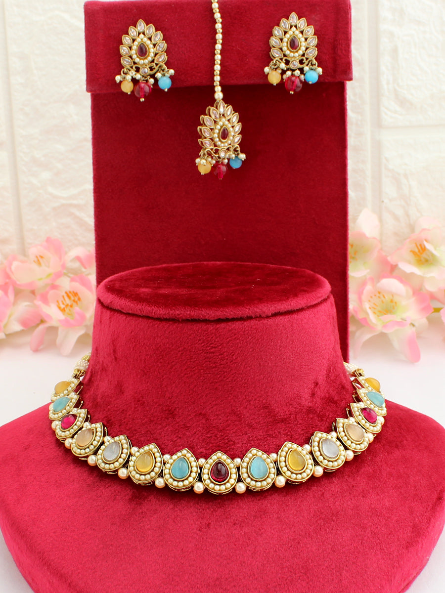 Samiya Necklace Set-multicolor