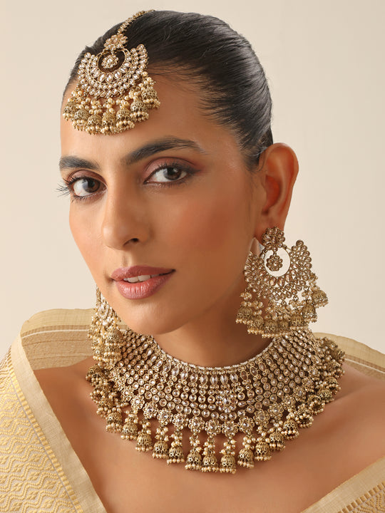 Ghazal Necklace Set-Golden